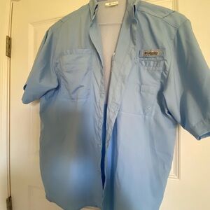 Columbia Light Blue Omnishade PFG Shirt